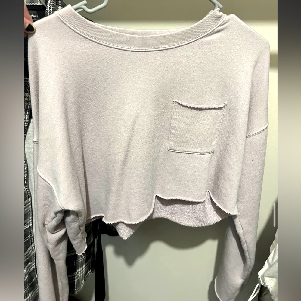 Light purple long sleeved crop top